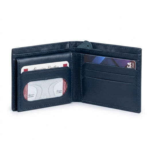 Men's Genuine Blue Leather Wallet